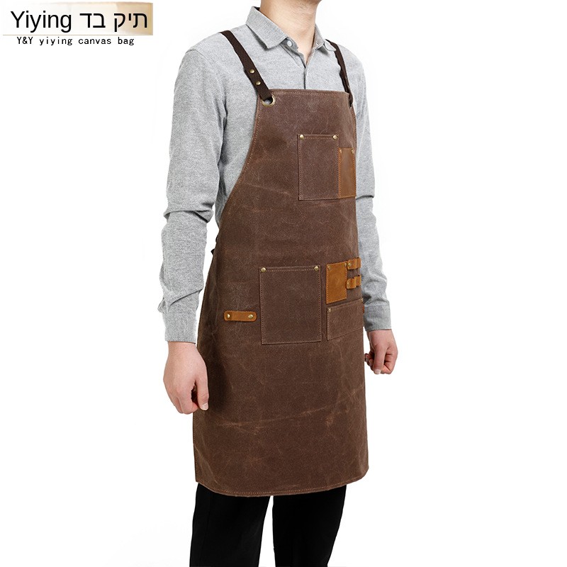 Woodworking Overalls - Avental de Lona Encerada Moderno com