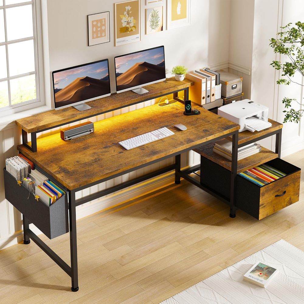 Woodworking Or Woodworking - Mesa de escritório de 56,5 polegadas
