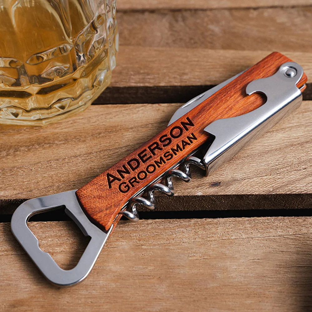 Woodworking Logos - Abridor de vinho com cabo de