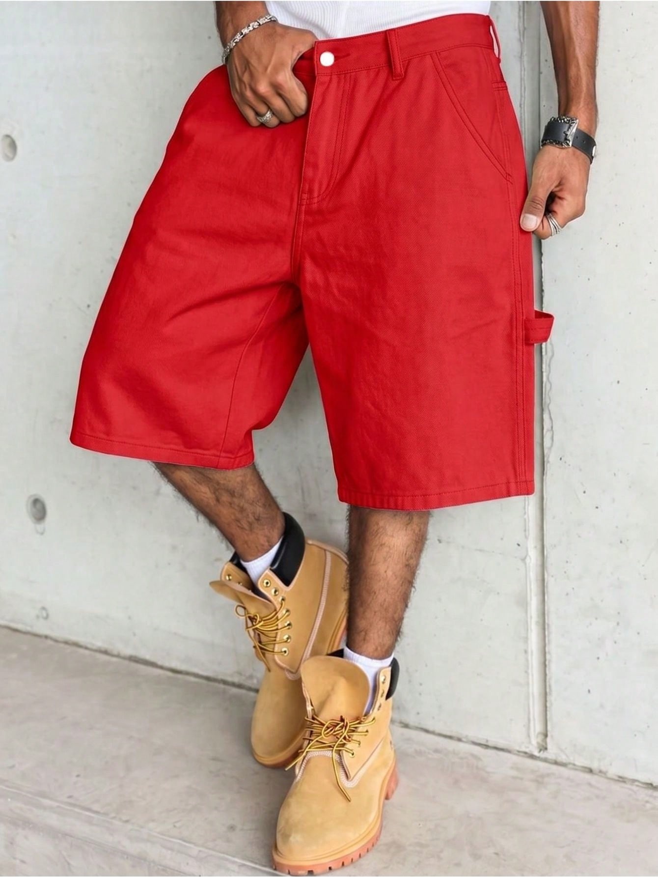 Woodworking Overalls - Bermuda de Trabalho Masculina em Denim