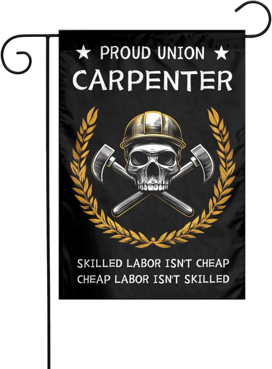 Woodworking Union - Bandeira de Jardim Dupla Face Brilhante