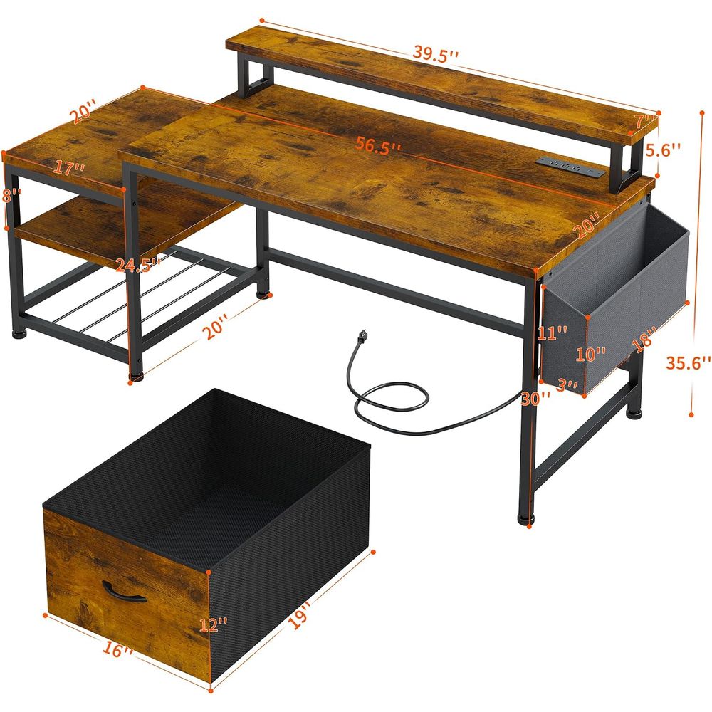 Mesa de escritório de 56,5 pol - Woodworking Or Woodworking avaliação e preço