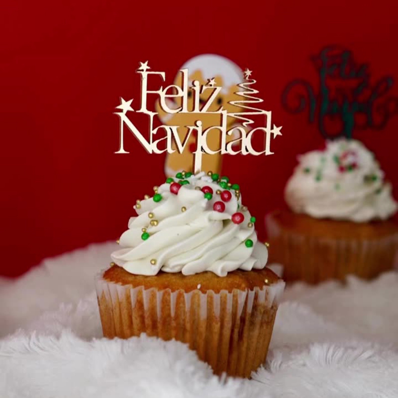 Topo de Bolo de Madeira Estamp - Woodworking Xmas Decorations avaliação e preço