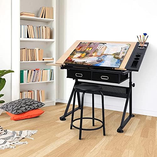 Mesa de Desenho com 2 Gavetas  - Woodworking Art avaliação e preço