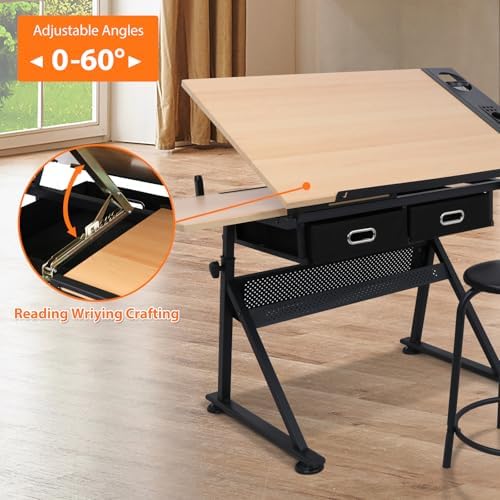 Mesa de Desenho com 2 Gavetas  - Woodworking Art avaliação e preço