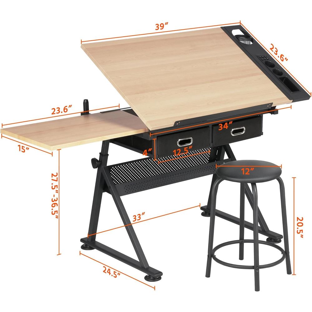 Mesa de Desenho Ajustável em A - Woodworking Art avaliação e preço
